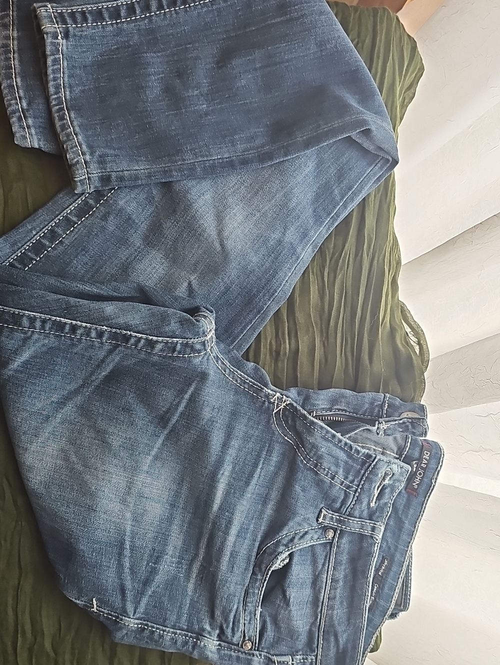 Dear John Straight Leg Jeans in Medium Blue Wash